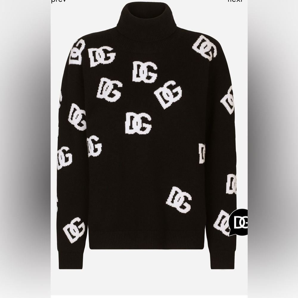 Dolce & Gabbana Women’s Virgin Wool Turtleneck Sweater with inlaid DG Logo